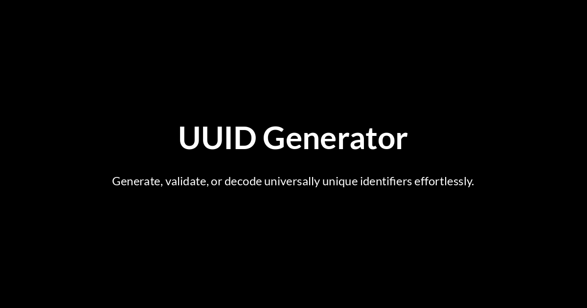 UUID Generator - UUID Validator